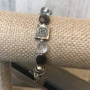 Silpada silver & smoky quartz & crystal bracelet